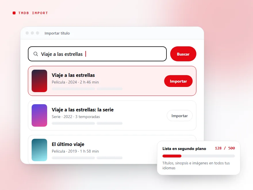 Portada del plugin TMDB Import